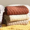 Blankets Nordic Sofa Cover Blanket Knitted Throw With Tassels For Bed Or Couch & Throws Solid Color Bedspread The Plaid Sofas