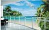 Wallpapers Custom 3d Wallpaper Balcony Sea View Living Room Background Painting Murals Bathroom