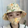 Bérets Bucket Hat Agricultural Work with Mask Wide Brim Suncreen Dust Protect Neck Necy TEA CUP Picking Caping Unisex