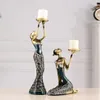 Candele AT35 Ladys Abstracs Candele Resina Statue Vintage Scultura Candlestick Home Essalgamento Decorazione della festa-A