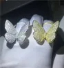 Vecalon Luxury Flying Butterfly Ring 925 Sterling Silver Mirco Pave Diamond Engagement Women for Women Jewelry6101567