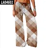 Pantalon féminin Spring Classic Plaid Fashion Femmes Summer Yoga Trendy Casual Streetwear Streetwear Élégant Vêtements Y2K