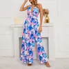 Casual Dresses 2024 Arrival Sexy And Elegant Deep V-Neck Neck Tie Dress Summer Hem Slit Print Fashion Temperament Women's Large