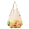 Storage Bags Grocery Bag Soft Portable Handle Foldable Reusable Lightweight Fruit Vegetable Mesh Pouch Net Tote Shopper Handbag