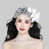 Clips de cheveux Elegant Headpiece Bride Wedding Veil Fascinator Mesh Flower Headwear adapté aux fêtes Mariages