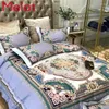 Set di biancheria da letto in cotone in cotone di lusso a quattro pezzi Stampare il letto a long-staple tutto puro