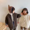 Abrigo Baby Baby Boys and Girls Winter Winter Children's Algody Parka 2-7 años O-cuello Ock Single-Breasted Lamb Velvet reversible