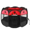 Cat Carriers Pet Fence Oxford Cloth Scratch Resistant Foldable Octagonal Bed For Dog Delivery Room Kennel Accessories