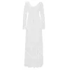 Casual Dresses Long Sleeve White Wedding Women's V Neck Backless Lace Appliques Bridal Gowns Beach Bohemian Party Robes