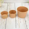 Tasses jetables Paires 50 PCS Tasse de soupe avec couvercles Porridge Bucket Paper tasse Préparation de kraft bol