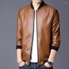 Herenjacks Casual groot formaat Leather Jacket Autumn Stand-Up Collar Fashion Trend Simple Personality