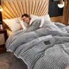 Couvertures conditionnement du lit de couverture couette à air épaissie de flanelle de flanelle à corail simple