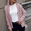 Pulls de veste en toison chaude cardigan cardigan manche décontractée à manches longues ouvertes sur les mollets de temps à capuche