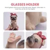 Smyckespåsar valp hundglasögon hållare stativ glasögonhållare solglasögon visar söt djurdesign gåva (mops)