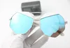 Sunglasses White Glasses Frame Blue Reflective Lenses Ladies Large Prom4529216