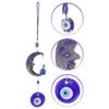 Decorative Figurines Evil Eye Window Suncatcher With Moon Pendant Garden Decoration