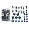 Feestdecoratie feestelijke kerstboom ornamenten set blauwe ballen ster hangers decor