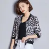 Damenjacken Print Frauen Jacke dünne Mantelständer Langarm Bomber Casual Tops Frau Großgröße Ladies Coats L209