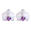 Stud Earrings Metal Resinous Imitation Butterfly Orchid Flower For Women Simple Trend Design Jewelry Party Accessories