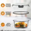 Kök Storage Nutrichef 24-stycken Superior Glass Food Containers Set-Stackbar design BPA-fria låsslock (grå)