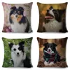 Poduszka Scotland Border Contrie Decor Pet Animal Dog Print Cute Cover for Sofa Home Polyester Pillowcase 45