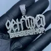 Lettera iniziale di moissanite personalizzata Sterling sterling sier name hip hop pendenti gioielli