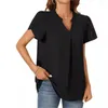 Blans pour femmes décontractées à manches longues à manches longues blanches Mujer Mujer Blouse Short Femme Fashion V Neck Simples Tops for Women 2024