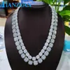 Halsband 10mm 12mm Square Hip Hop Sier Cuban D VVS Ball Moissanite isskurna Link Chain Jewelry Women Män gåvor