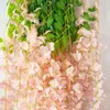 Dekorativa blommor Cyuan 12st Artificial Champagne Flower Hanging Vine Garland For Wedding Arch Decor Home Garden Wall Plant