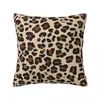 Kudde Leopardkudde mjuk polyester täcke dekor djurkast fodral säte square 40x40 cm