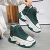 Casual Shoes Women Sneakers Wedge Canvas High Top Thick Bottom Sports For Solid Color Comfort Footwear Zapatos de Mujer 43