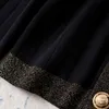 Дизайнерские женщины с двумя кусочками вязаное платье пружина выпустила одежда Overwears v Шея роскошная бренда одежда с длинными рукавами.