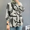 Ethnic Clothing Comfy Fashion Holiday Parties Shirt Tops Long Sleeve Muslim O Neck Polyester Printed Ramadan Ruffles Blouse Blusa