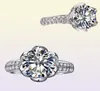 Yhamni Original 925 Sterling Silver Wedding Rings for Women Romântico Flor Inlay 3 Carat CZ Diamond NoivG Wholes8775323