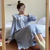 Women's Sleepwear Lace Nightdress Women Fashion Long Sleeve Nightgown Court Style Princess Sleepshirt Spring Nightwear Home Dressin Gown