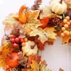 Dekorativa blommor 1st konstgjorda blad Led Light String Wreath Crafts Simulation Pumpkin Decoration Fairy Garland