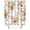 Rideaux de douche rideau floral plantes roses colorées décor de salle de bain avec crochets facilement pending imperméable tissu en polyester 180x180