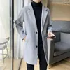 Trench Coats Men's Light Wind Spring and Automne Long Woolen Mabe de laine Version coréenne Trend Slim