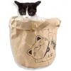 Transportadores de gatos Dorakitten 1pc Kitten Hideaway Bag Bag Retro Retro Toy Basket Kraft Papel para suprimentos de acessórios para animais de estimação