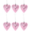 Figurine decorative 6pcs San Valentino Decorazioni sospese ornamenti a forma di cuore Decorazione albero per il matrimonio