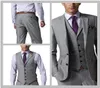 New Light Grey Side Vent Slim Fit Groom Tuxedos Groomsmen Wedding Man Suit Men039s Suits3869254