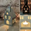 Candle Holders House Shaped Tealight Holder Vintage Lantern Country Farmhouse Tabletop Shelf Tea Light