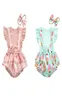 Наборы одежды 018M Малышка Одежда 3PCS Ruffles с коротким рукавами Tops Tops Rainbowice Cream Print Bib Shorts