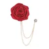 Broches Corsage de casamento no noivo Rose Flower Fashion Moda Pin de lapela para decoração de aniversário masculina