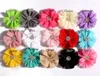 Decoratieve bloemen 4 stks/perceel 6,5 cm 15colors Solide chiffon bloem met strass knop voor haaraccessoires kunstmatige stoffen hoofdbanden