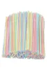 100200pcs Flexible Disposable Straws Plastic Striped Colorful Drinking For Home Wedding Birthday Party Bar Accessories22102378542904