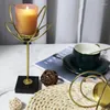 Candle Holders Geometric Round Iron Holder Metal Art Stand Ornament Supplies For Home Kitchen Dining Room Decor B03E