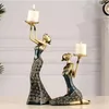 Candele AT35 Ladys Abstracs Candele Resina Statue Vintage Scultura Candlestick Home Essalgamento Decorazione della festa-A