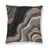 Pillow Elegant Black And Gray Marble Square Case Polyester S For Sofa Modern Graphic Novelty Covers