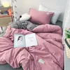 Sängkläder set grå enkel uppsättning estetisk modern design fluffig dolvt sovrum couette de tänd fyrdräkt dräkt bd50cj